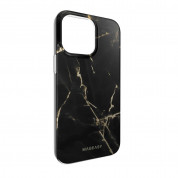 Mageasy Marble Case - дизайнерски хибриден удароустойчив кейс за iPhone 14 Pro Max (черен)  2
