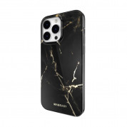 Mageasy Marble Case - дизайнерски хибриден удароустойчив кейс за iPhone 14 Pro Max (черен)  1