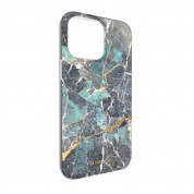 Mageasy Marble Case - дизайнерски хибриден удароустойчив кейс за iPhone 14 Pro Max (син)  3