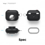 Elago AirPods Pro Snapshot Silicone Case - силиконов калъф (с място за AirTag) с карабинер за Apple AirPods Pro (черен) 7