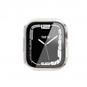 Switcheasy Nude Tempered Glass Hybrid Case - качествен твърд кейс с вграден стъклен протектор за дисплея на Apple Watch 8 45мм, Apple Watch 7 45мм (прозрачен)