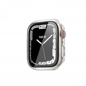 Switcheasy Nude Tempered Glass Hybrid Case - качествен твърд кейс с вграден стъклен протектор за дисплея на Apple Watch 8 45мм, Apple Watch 7 45мм (прозрачен) 2