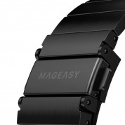Mageasy Maestro Stainless Steel Band - стоманена, неръждаема каишка за Apple Watch 42мм, 44мм, 45мм, Ultra 49мм (черен) 3