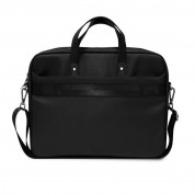 Guess Saffiano Triangle Logo Laptop Bag - луксозна дизайнерска чанта с дръжки и презрамка за преносими компютри до 16 инча (черен) 2