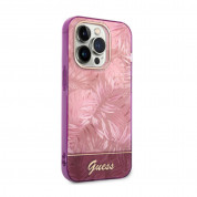 Guess Jungle Hybrid Case - дизайнерски кейс с висока защита за iPhone 14 Pro (розов) 2