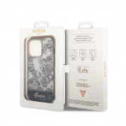 Guess Toile De Jouy Logo Case - дизайнерски кейс с висока защита за iPhone 14 Pro (сив) 5