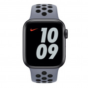 Apple Watch Nike Sport Band - оригинална силиконова каишка за Apple Watch 42мм, 44мм, 45мм, Ultra 49мм (сив-черен) 2