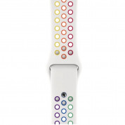 Apple Watch Nike Sport Band Pride Edition - оригинална силиконова каишка за Apple Watch 42мм, 44мм, 45мм, Ultra 49мм (бял-шарен)  1