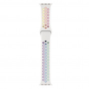 Apple Watch Nike Sport Band Pride Edition - оригинална силиконова каишка за Apple Watch 42мм, 44мм, 45мм, Ultra 49мм (бял-шарен) 