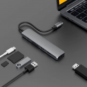 HyperDrive Bar 6-in-1 USB-C Hub - мултифункционален хъб за свързване на допълнителна периферия за устройства с USB-C (тъмносив) 5