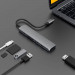 HyperDrive Bar 6-in-1 USB-C Hub - мултифункционален хъб за свързване на допълнителна периферия за устройства с USB-C (тъмносив) 6