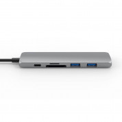HyperDrive Bar 6-in-1 USB-C Hub - мултифункционален хъб за свързване на допълнителна периферия за устройства с USB-C (тъмносив) 1
