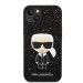 Karl Lagerfeld Glitter Flakes Ikonik Case - хибриден удароустойчив кейс за iPhone 14 (черен) 2