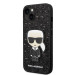 Karl Lagerfeld Glitter Flakes Ikonik Case - хибриден удароустойчив кейс за iPhone 14 (черен) 1
