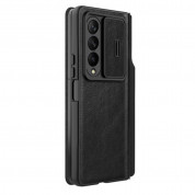 Nillkin Qin Pro Case - кожен калъф за Samsung Galaxy Z Fold 4 (черен)