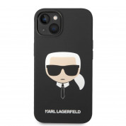 Karl Lagerfeld Liquid Silicone Karl Head Case - дизайнерски силиконов кейс за iPhone 14 (черен) 1