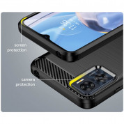Tech-Protect Carbon Flexible TPU Case - тънък силиконов (TPU) калъф за Motorola Moto E22, Moto E22i (черен) 5