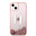 Karl Lagerfeld Liquid Glitter Big KL Logo Case - дизайнерски кейс с висока защита за iPhone 14 (прозрачен-розов) 2