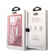 Karl Lagerfeld Liquid Glitter Big KL Logo Case for iPhone 14 (clear-pink) 5