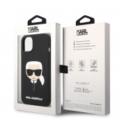 Karl Lagerfeld Liquid Silicone Karl Head Case - дизайнерски силиконов кейс за iPhone 14 Plus (черен) 5