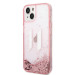 Karl Lagerfeld Liquid Glitter Big KL Logo Case - дизайнерски кейс с висока защита за iPhone 14 Plus (прозрачен-розов) 1