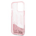 Karl Lagerfeld Liquid Glitter Big KL Logo Case - дизайнерски кейс с висока защита за iPhone 14 Pro (прозрачен-розов) 5