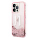 Karl Lagerfeld Liquid Glitter Big KL Logo Case - дизайнерски кейс с висока защита за iPhone 14 Pro (прозрачен-розов) 1