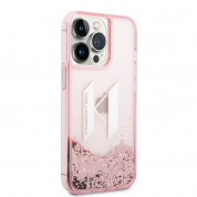 Karl Lagerfeld Liquid Glitter Big KL Logo Case for iPhone 14 Pro (clear-pink) 2