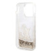 Karl Lagerfeld Liquid Glitter Choupette Eat Case - дизайнерски кейс с висока защита за iPhone 14 Pro (прозрачен-златист) 5