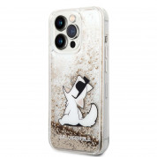 Karl Lagerfeld Liquid Glitter Choupette Eat Case for iPhone 14 Pro (clear-gold)