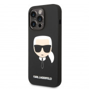 Karl Lagerfeld Liquid Silicone Karl Head Case - дизайнерски силиконов кейс за iPhone 14 Pro Max (черен)