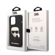 Karl Lagerfeld Liquid Silicone Karl Head Case - дизайнерски силиконов кейс за iPhone 14 Pro Max (черен) 5