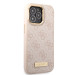 Guess PU 4G MagSafe Leather Hard Case - дизайнерски кожен кейс с MagSafe за iPhone 14 Pro (розов) 3
