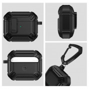Tech-Protect X-Carbo Hybrid Case - хибриден удароустойчив кейс с карабинер за Apple Airpods Pro, Airpods Pro 2 (черен) 2