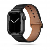 Tech-Protect Leatherfit Watch Band - кожена каишка от естествена кожа за Apple Watch 38мм, 40мм, 41мм (черен)