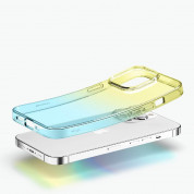 Elago Aurora Silicone Case - силиконов (TPU) калъф за iPhone 14 Pro (жълт-син) 1