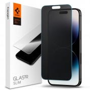 Spigen Glass.Tr Slim Privacy Tempered Glass - калено стъклено защитно покритие с определен ъгъл на виждане за дисплея за iPhone 14 Pro Max