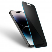 Spigen Glass.Tr Slim Privacy Tempered Glass - калено стъклено защитно покритие с определен ъгъл на виждане за дисплея за iPhone 14 Pro Max 2