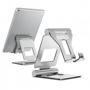 Tech-Protect Z10 Universal Aluminum Foldable Stand - сгъваема алуминиева поставка за мобилни телефони, таблети и лаптопи до 12 инча (сребрист) 1