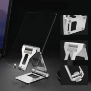 Tech-Protect Z10 Universal Aluminum Foldable Stand - сгъваема алуминиева поставка за мобилни телефони, таблети и лаптопи до 12 инча (сребрист) 8