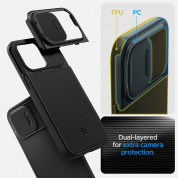 Spigen Optik Armor MagFit MagSafe Case - тънък качествен силиконов (TPU) калъф с капак за камерата с MagSafe за iPhone 14 Pro Max (черен) 16