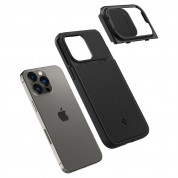 Spigen Optik Armor MagFit MagSafe Case - тънък качествен силиконов (TPU) калъф с капак за камерата с MagSafe за iPhone 14 Pro Max (черен) 9
