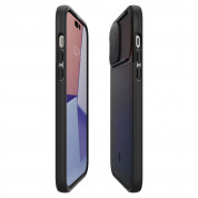 Spigen Optik Armor MagFit MagSafe Case - тънък качествен силиконов (TPU) калъф с капак за камерата с MagSafe за iPhone 14 Pro Max (черен) 12