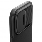 Spigen Optik Armor MagFit MagSafe Case - тънък качествен силиконов (TPU) калъф с капак за камерата с MagSafe за iPhone 14 Pro Max (черен) 6