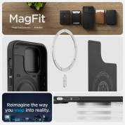 Spigen Optik Armor MagFit MagSafe Case - тънък качествен силиконов (TPU) калъф с капак за камерата с MagSafe за iPhone 14 Pro Max (черен) 18