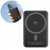 Dudao Magnetic Wireless Power Bank 5000 mAh 10W - безжична преносима външна батерия с USB-C вход за iPhone с Magsafe (черен) 1