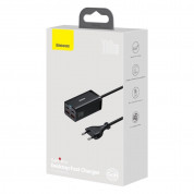 Baseus GaN 3 Pro Charger 100W (CCGP000101) - захранване за ел. мрежа за лаптопи, смартфони и таблети с 2xUSB-A и 2xUSB-C изходи с технология за бързо зареждане и USB-C кабел (черен) 18