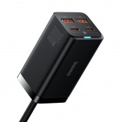 Baseus GaN 3 Pro Charger 100W (CCGP000101) - захранване за ел. мрежа за лаптопи, смартфони и таблети с 2xUSB-A и 2xUSB-C изходи с технология за бързо зареждане и USB-C кабел (черен) 1