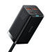 Baseus GaN 3 Pro Charger 100W (CCGP000101) - захранване за ел. мрежа за лаптопи, смартфони и таблети с 2xUSB-A и 2xUSB-C изходи с технология за бързо зареждане и USB-C кабел (черен) 2