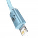 Baseus Crystal Shine USB-A to Lightning Cable 12W (CAJY001103) - USB-A към Lightning кабел за Apple устройства с Lightning порт (120 см) (син) 2